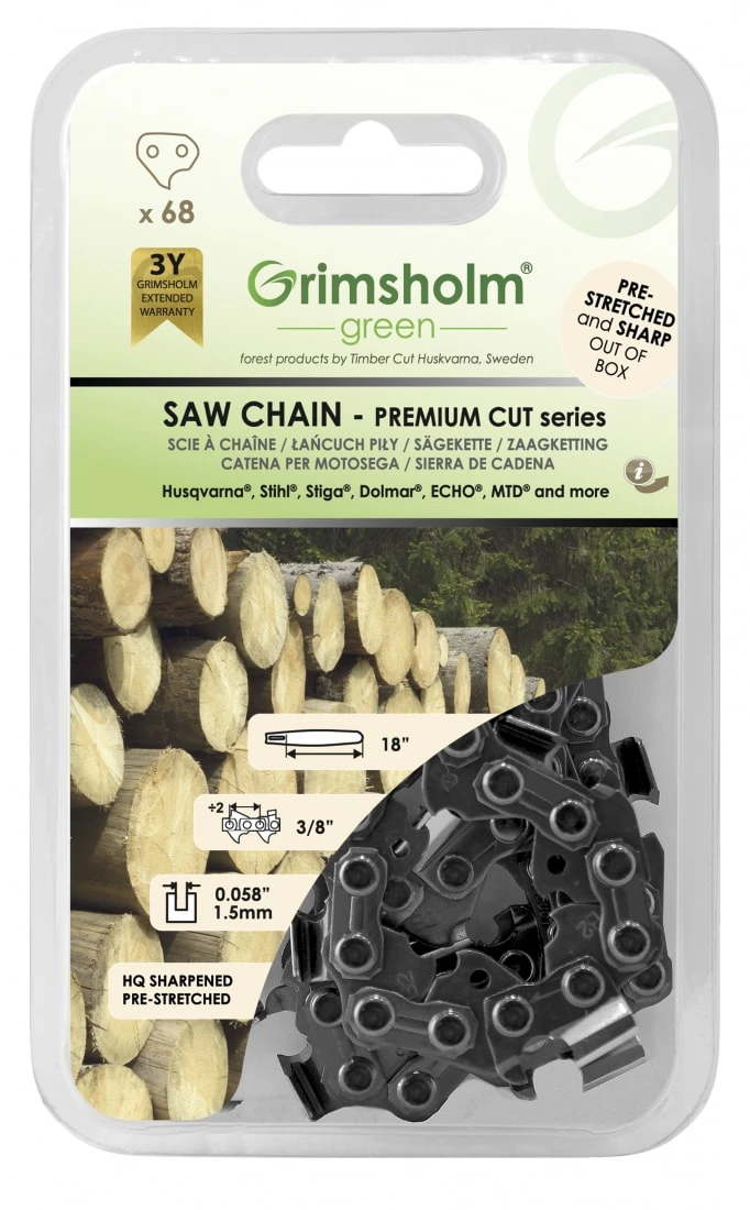 Grimsholm 18" 68dl 3/8" 1.5mm Premium Cut Motorsågskedja 3 Grimsholm 18" 68dl 3/8" 1.5mm Premium Cut Motorsågskedja