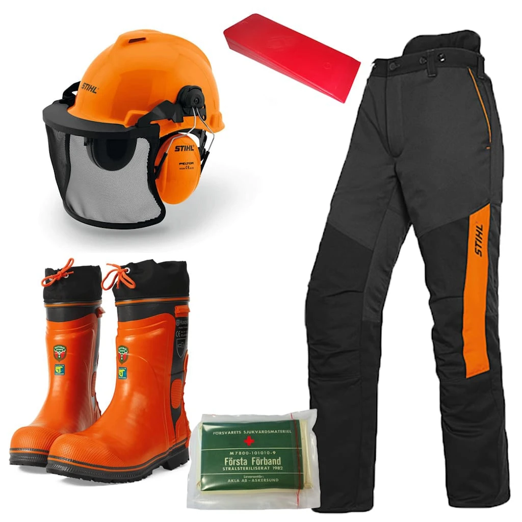 Huggarpaket Med Byxor, Stövlar, Hjälm Och Mera! 3 Huggarpaket Med Byxor, Stövlar, Hjälm Och Mera!